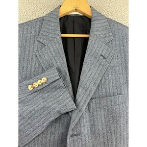 John W Nordstrom Loro Piana Cashmere Silk 41‎ LT Sport Coat Jacket Blue 3 Button